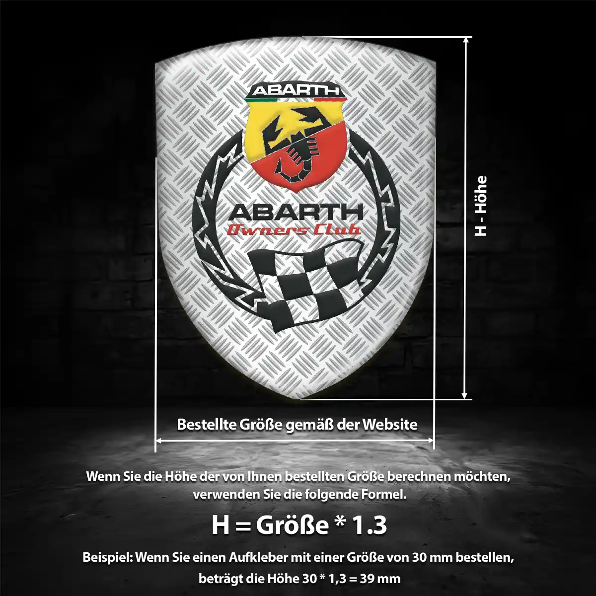 Abarth Aufkleber 3D Gel Embleme Edles Design