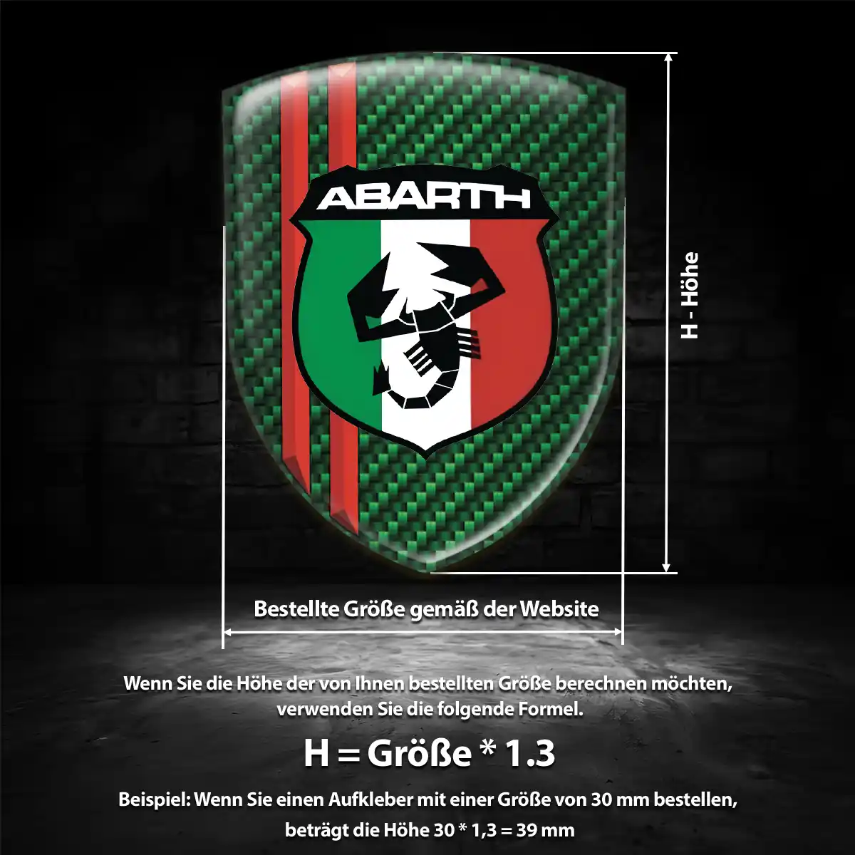 Abarth Aufkleber 3D Gel Embleme Höchste Qualität