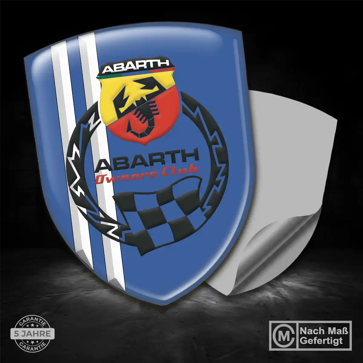 Abarth Aufkleber 3D Gel Embleme Hochwertiges Harz