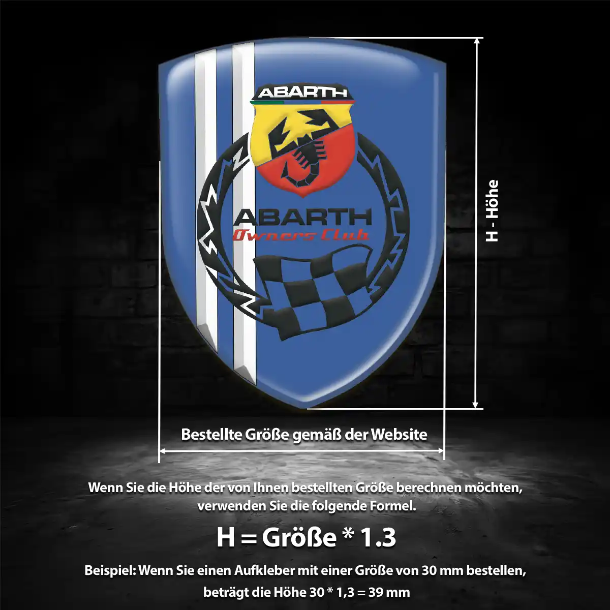 Abarth Aufkleber 3D Gel Embleme Hochwertiges Harz