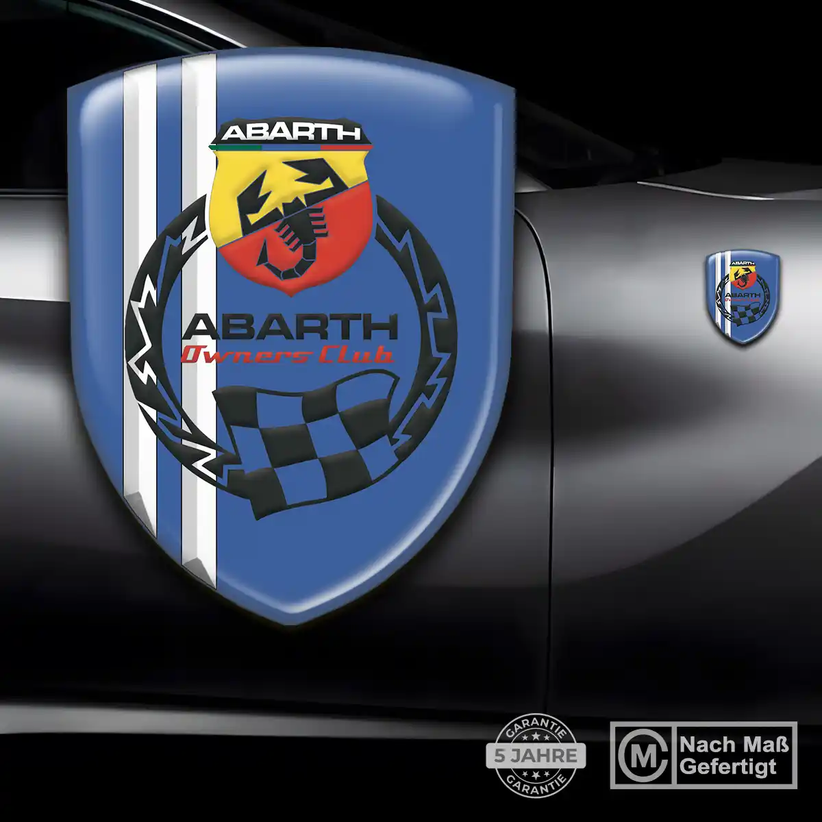 Abarth Aufkleber 3D Gel Embleme Hochwertiges Harz