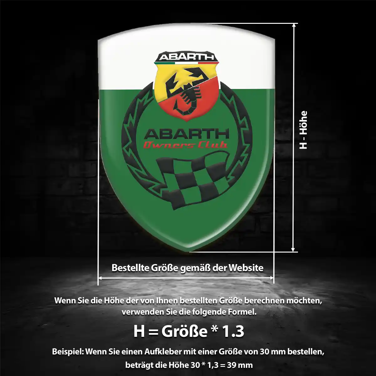 Abarth Aufkleber 3D Gel Embleme Hohe Qualität