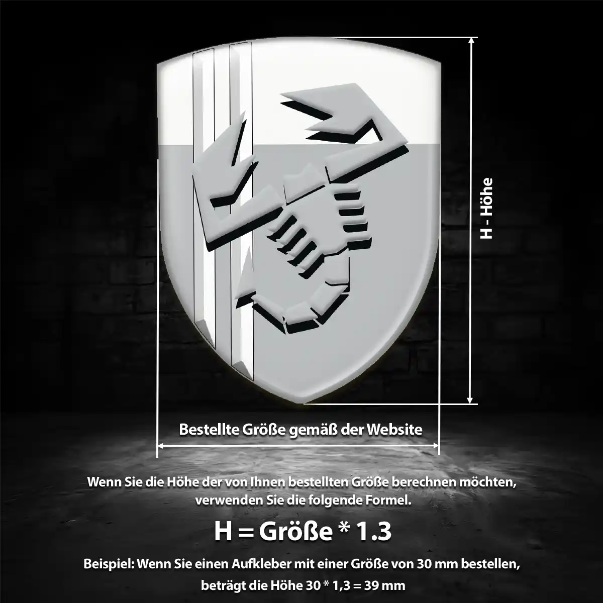 Abarth Aufkleber 3D Gel Embleme Luxus-Edition