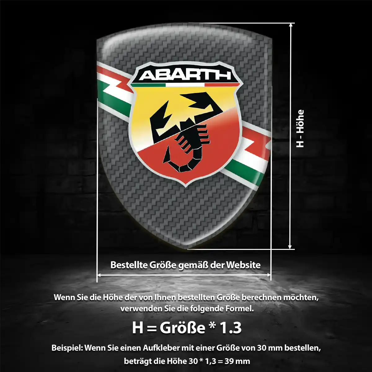 Abarth Aufkleber 3D Gel Embleme Markenedition