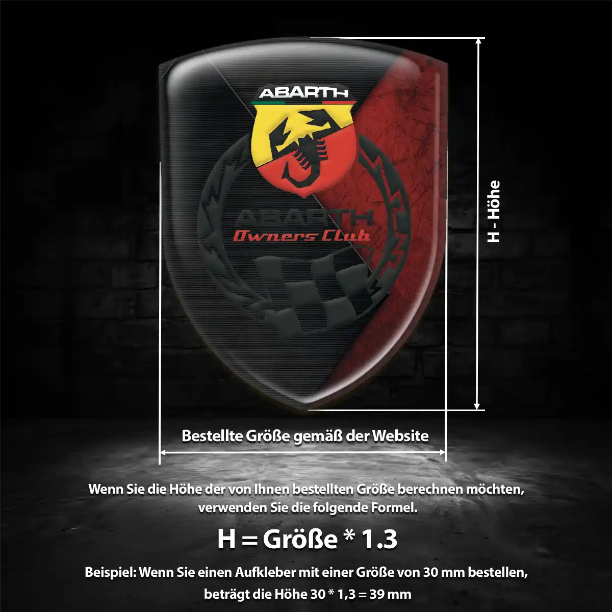 Abarth Aufkleber 3D Gel Embleme Premiumqualität