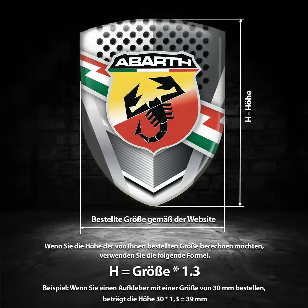Abarth Aufkleber 3D Gel Embleme Spitzenqualität