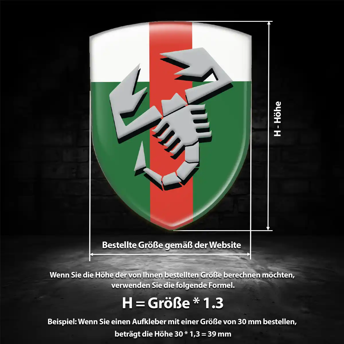 Abarth Aufkleber 3D Gel Silikon Ausdrucksstarkes Design