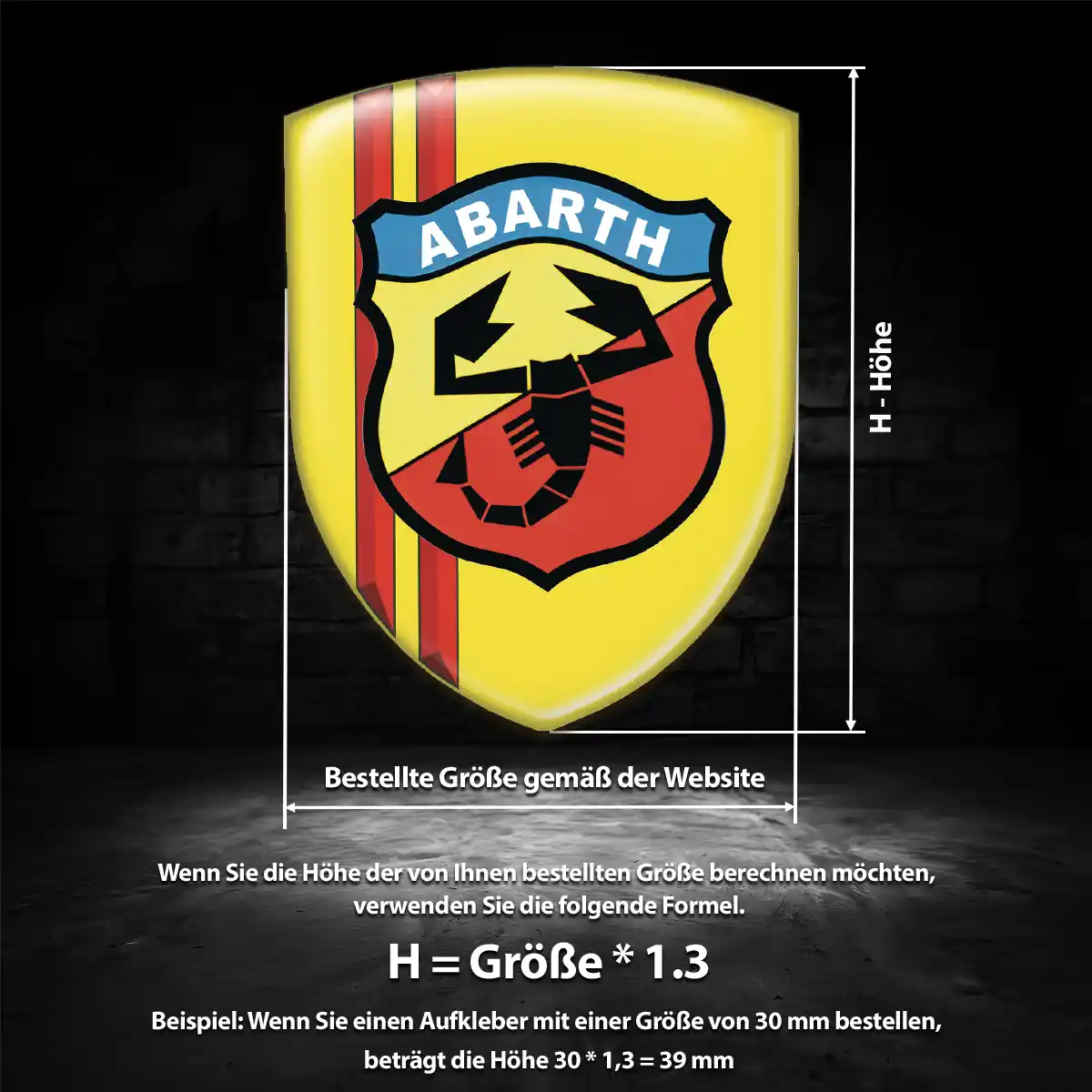 Abarth Aufkleber 3D Gel Silikon Auto Edles Design