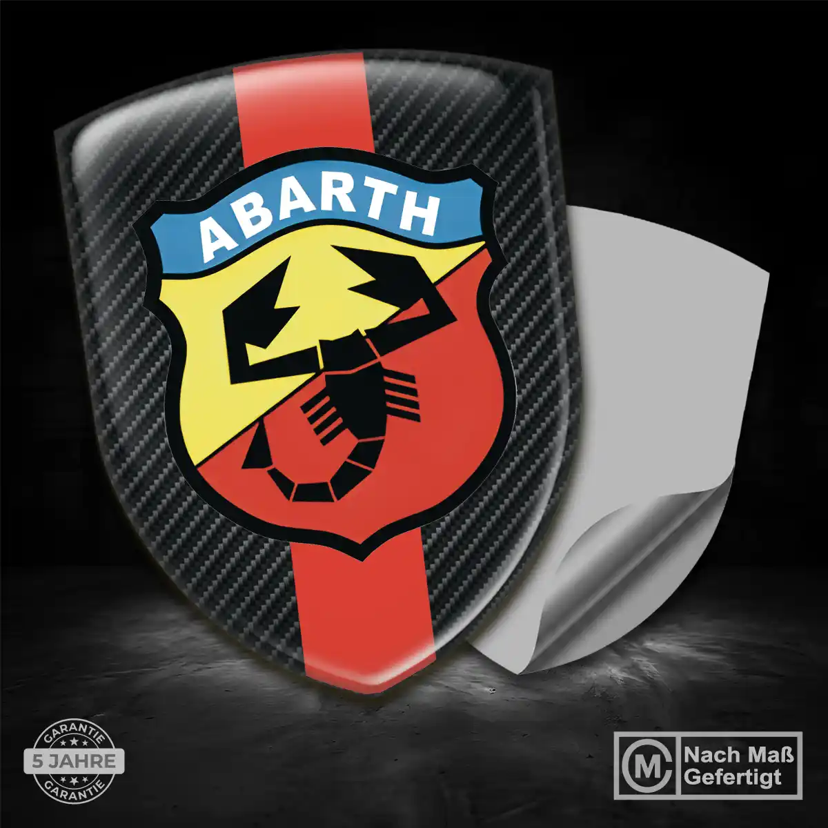 Abarth Aufkleber 3D Gel Silikon Auto Elegantes Design