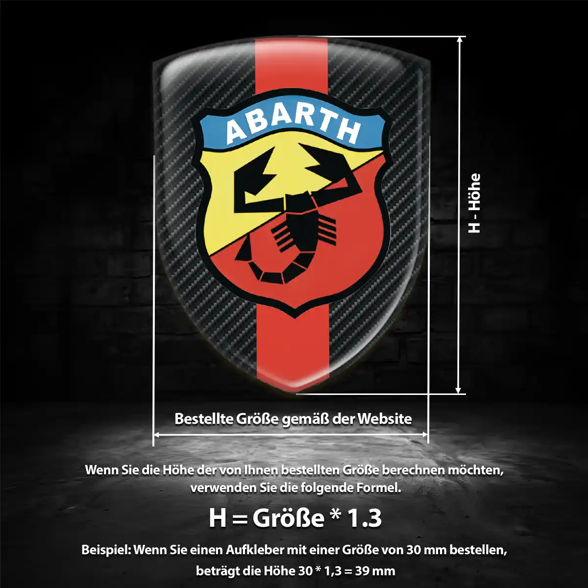 Abarth Aufkleber 3D Gel Silikon Auto Elegantes Design