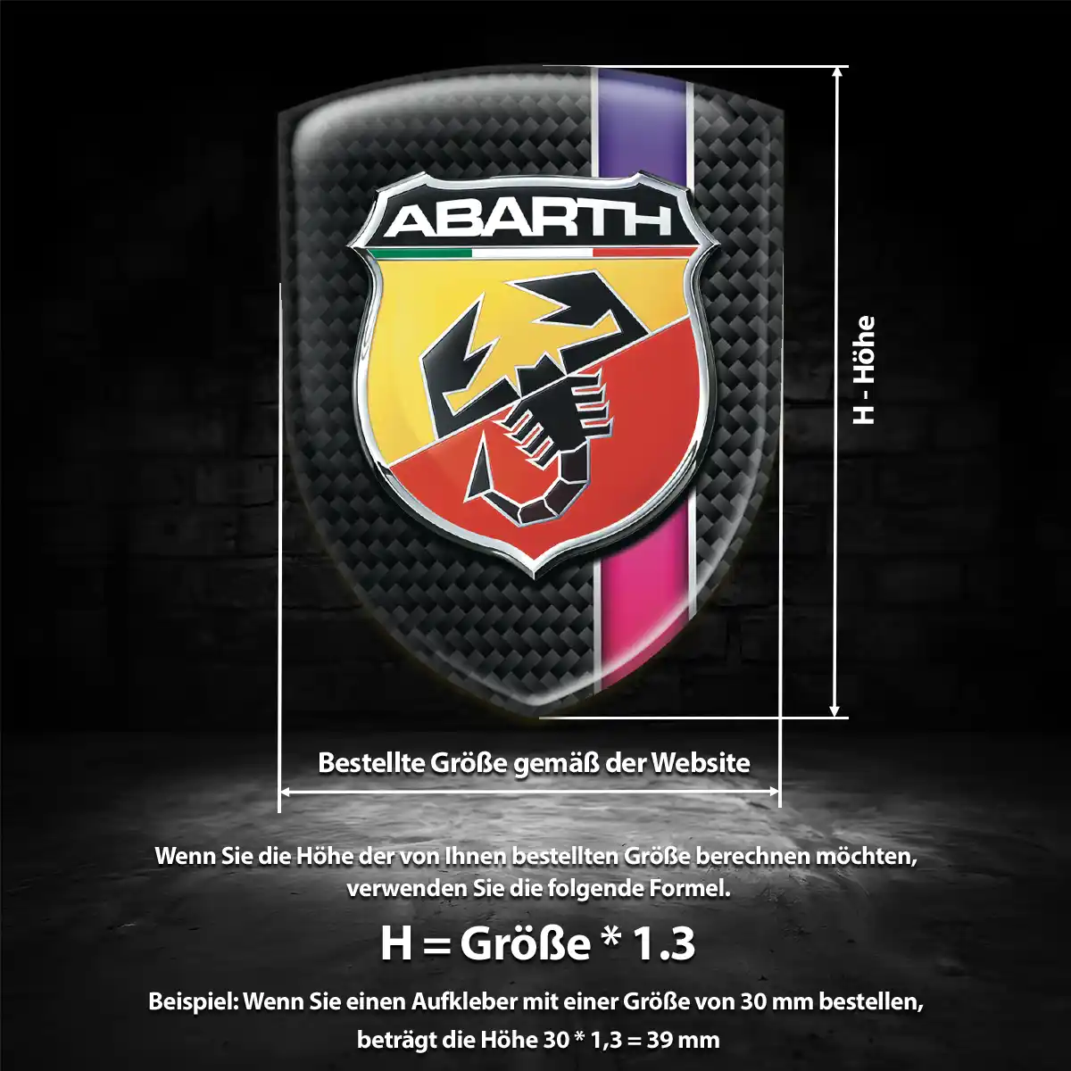 Abarth Aufkleber 3D Gel Silikon Auto Hochwertiges Harz