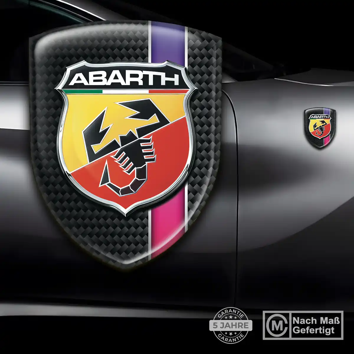 Abarth Aufkleber 3D Gel Silikon Auto Hochwertiges Harz