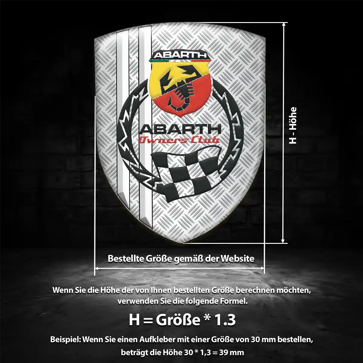 Abarth Aufkleber 3D Gel Silikon Auto Hohe Qualität