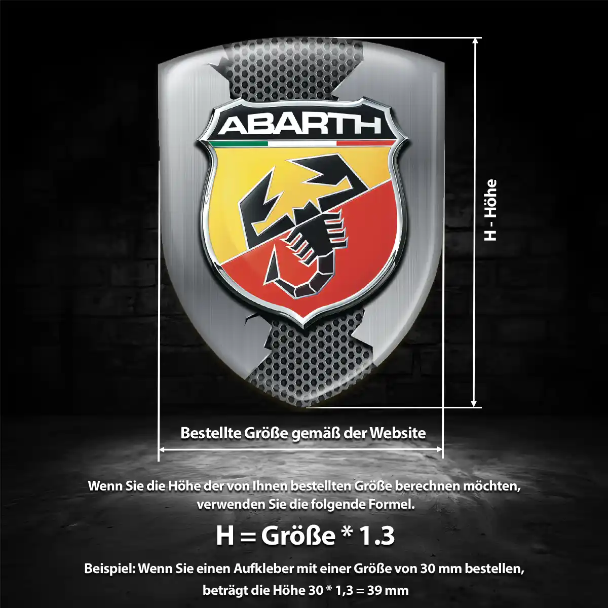 Abarth Aufkleber 3D Gel Silikon Auto Limitierte Auflage