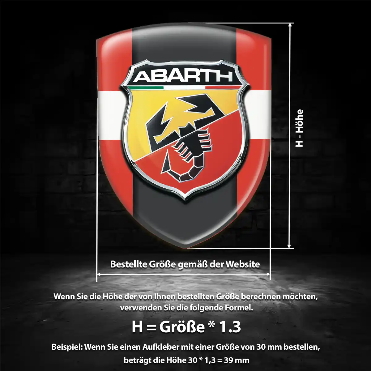 Abarth Aufkleber 3D Gel Silikon Auto Luxus-Edition