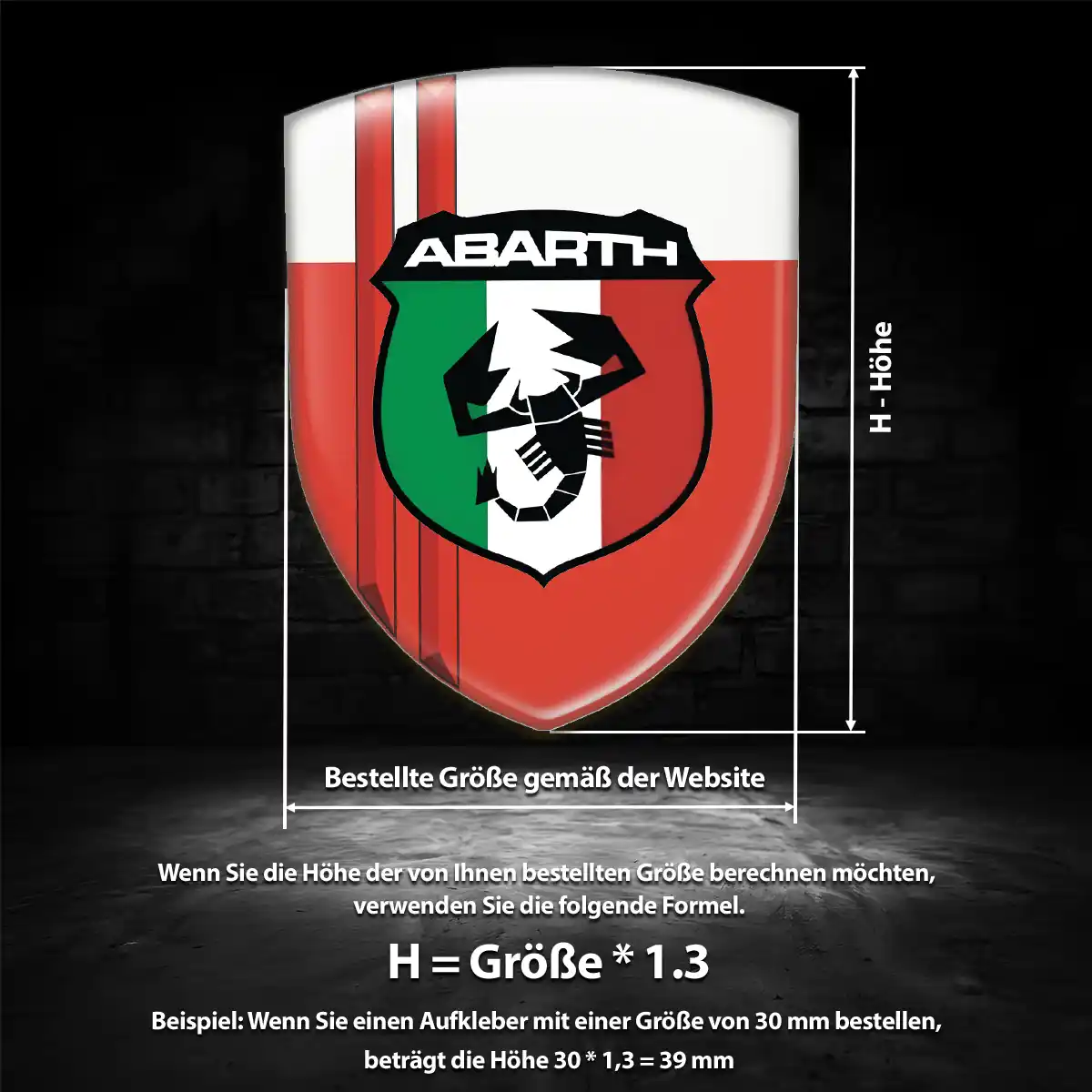 Abarth Aufkleber 3D Gel Silikon Auto Markenedition