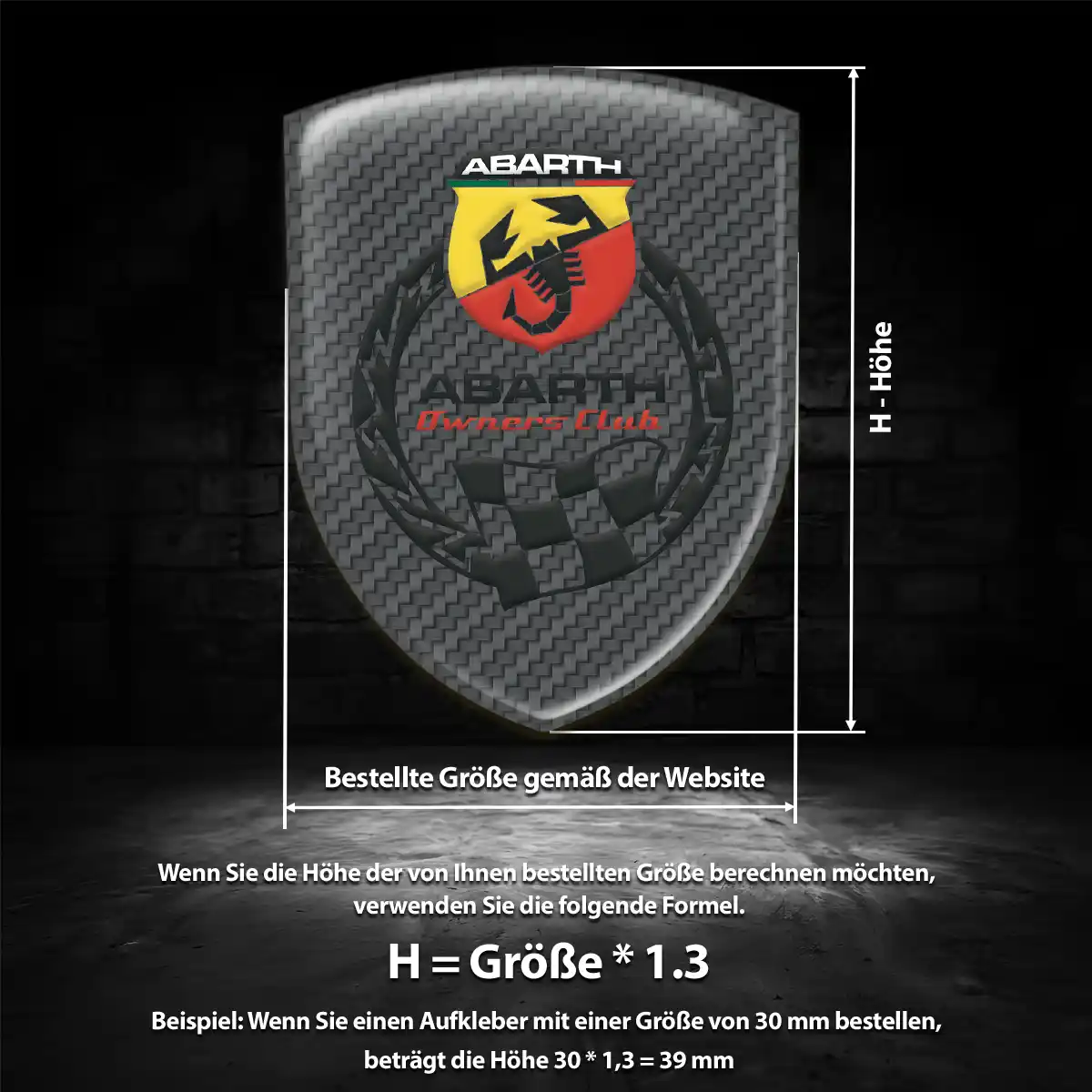Abarth Aufkleber 3D Gel Silikon Auto Premium-Edition