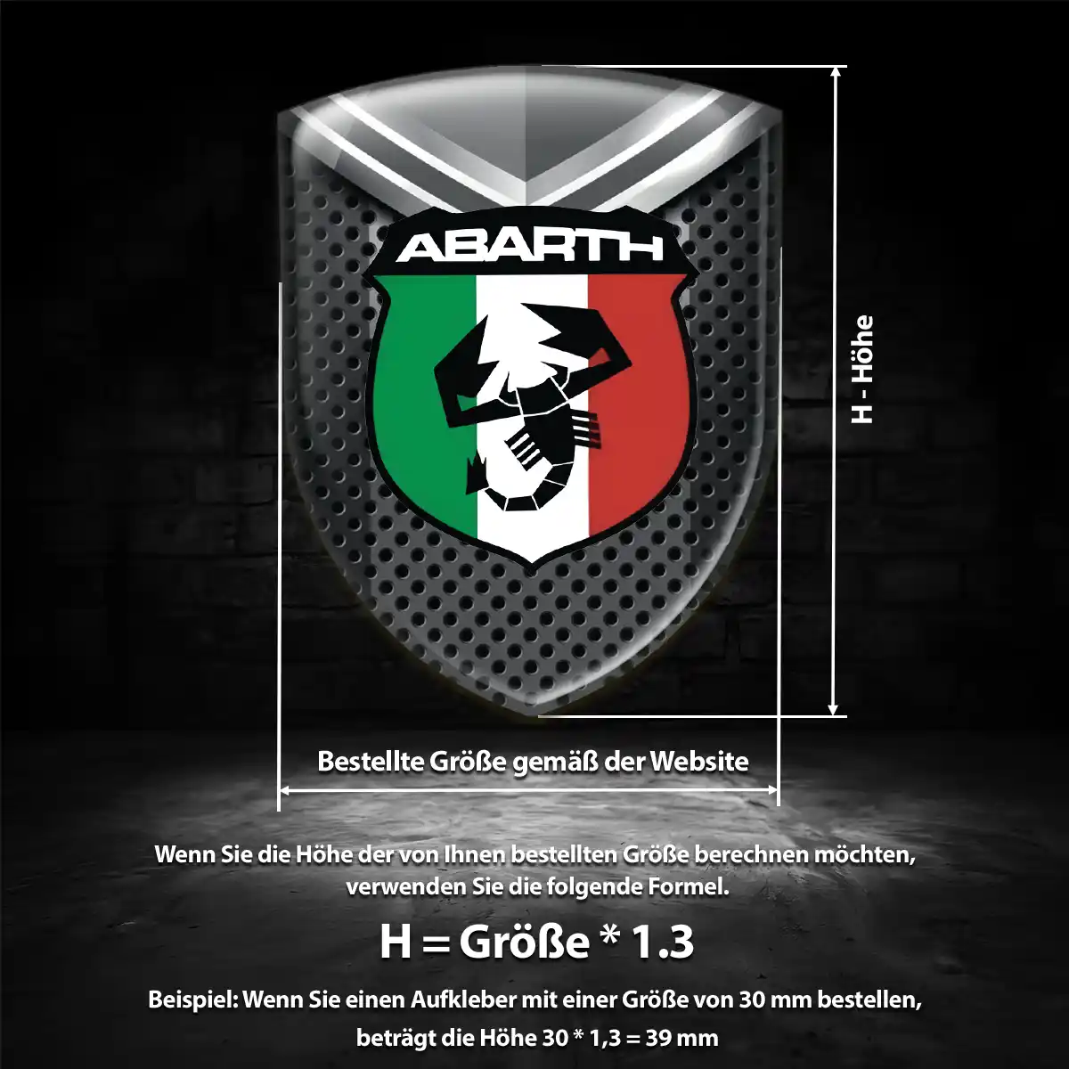 Abarth Aufkleber 3D Gel Silikon Auto Premiumqualität