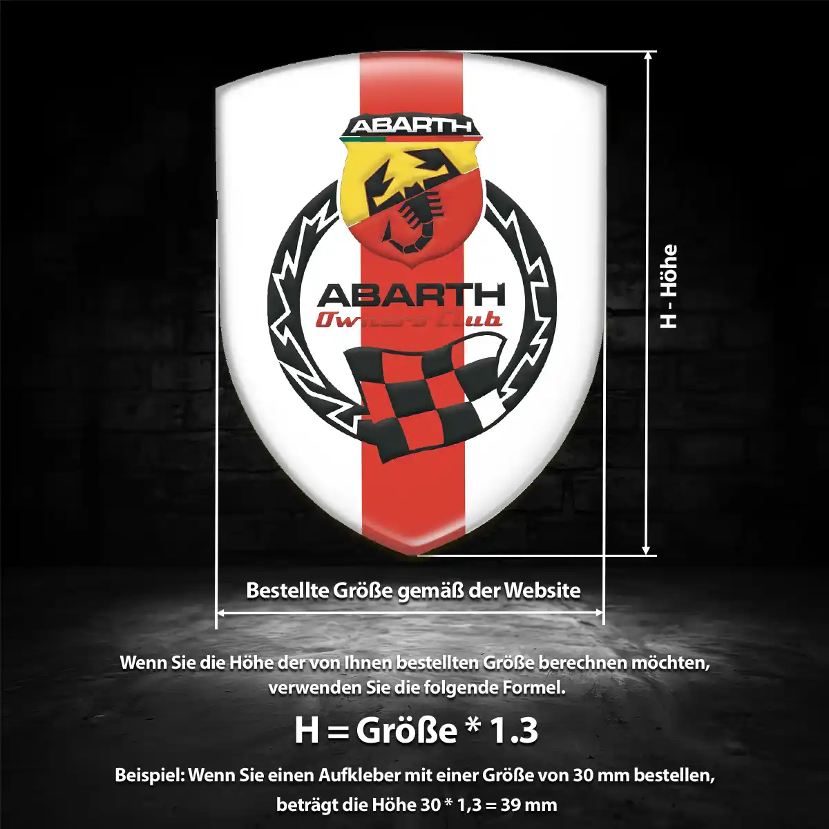 Abarth Aufkleber 3D Gel Silikon Auto Spitzenqualität