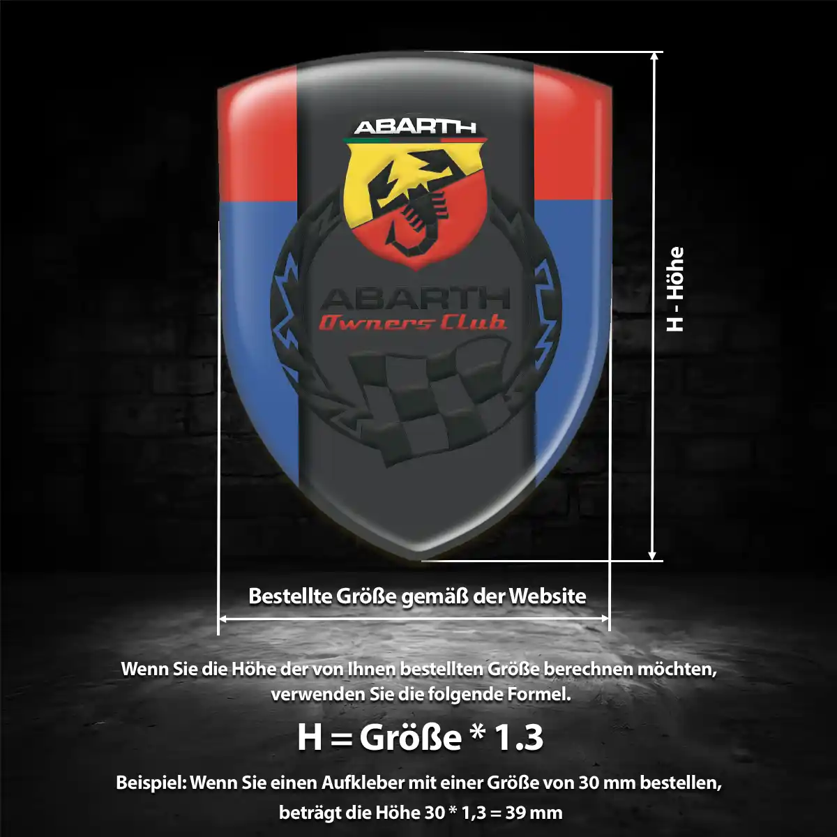 Abarth Aufkleber 3D Gel Silikon Auto Stilvolles Design