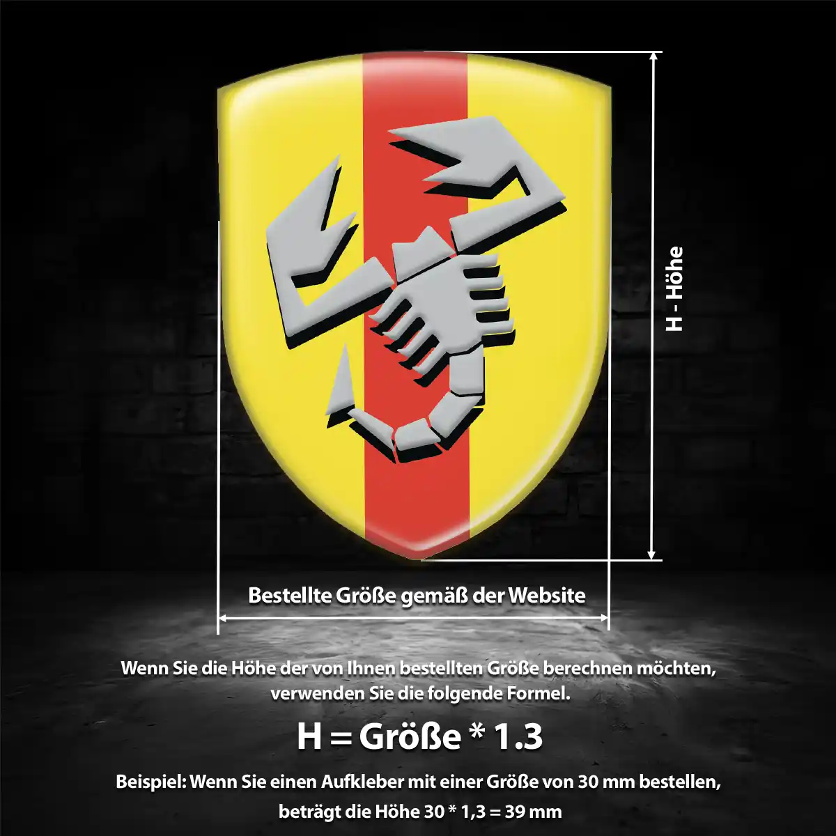 Abarth Aufkleber 3D Gel Silikon Überzeugende Qualität