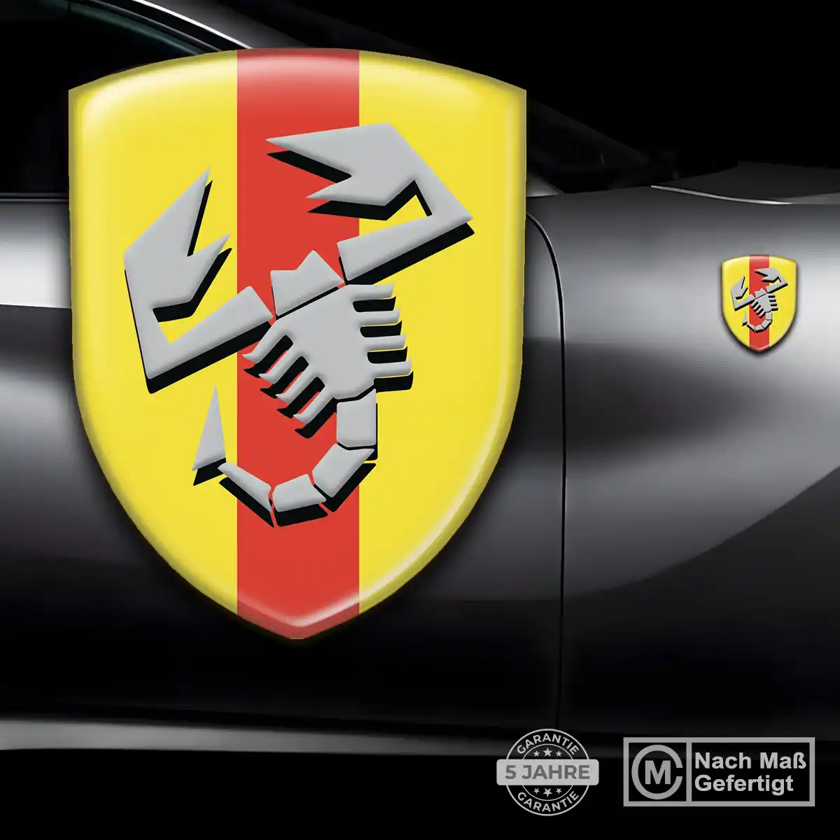 Abarth Aufkleber 3D Gel Silikon Überzeugende Qualität