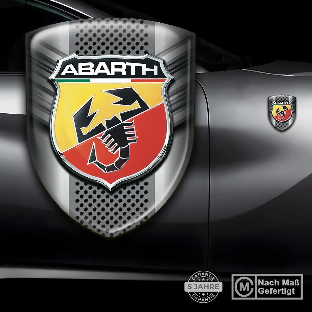Abarth Aufkleber 3D Gel Silikon Edles Design