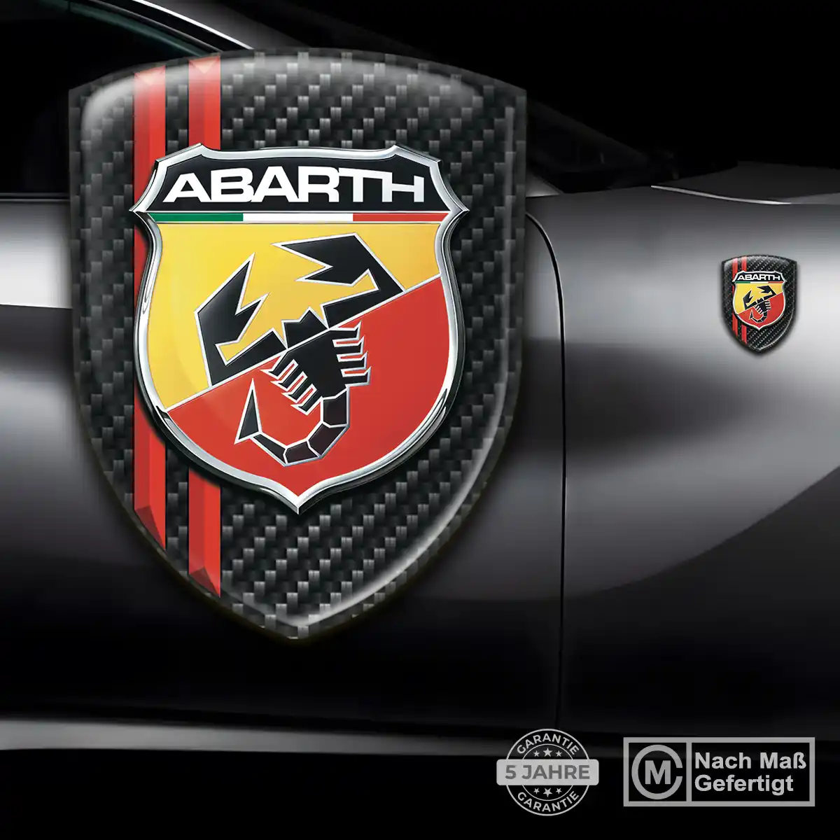Abarth Aufkleber 3D Gel Silikon Hochwertiges Harz