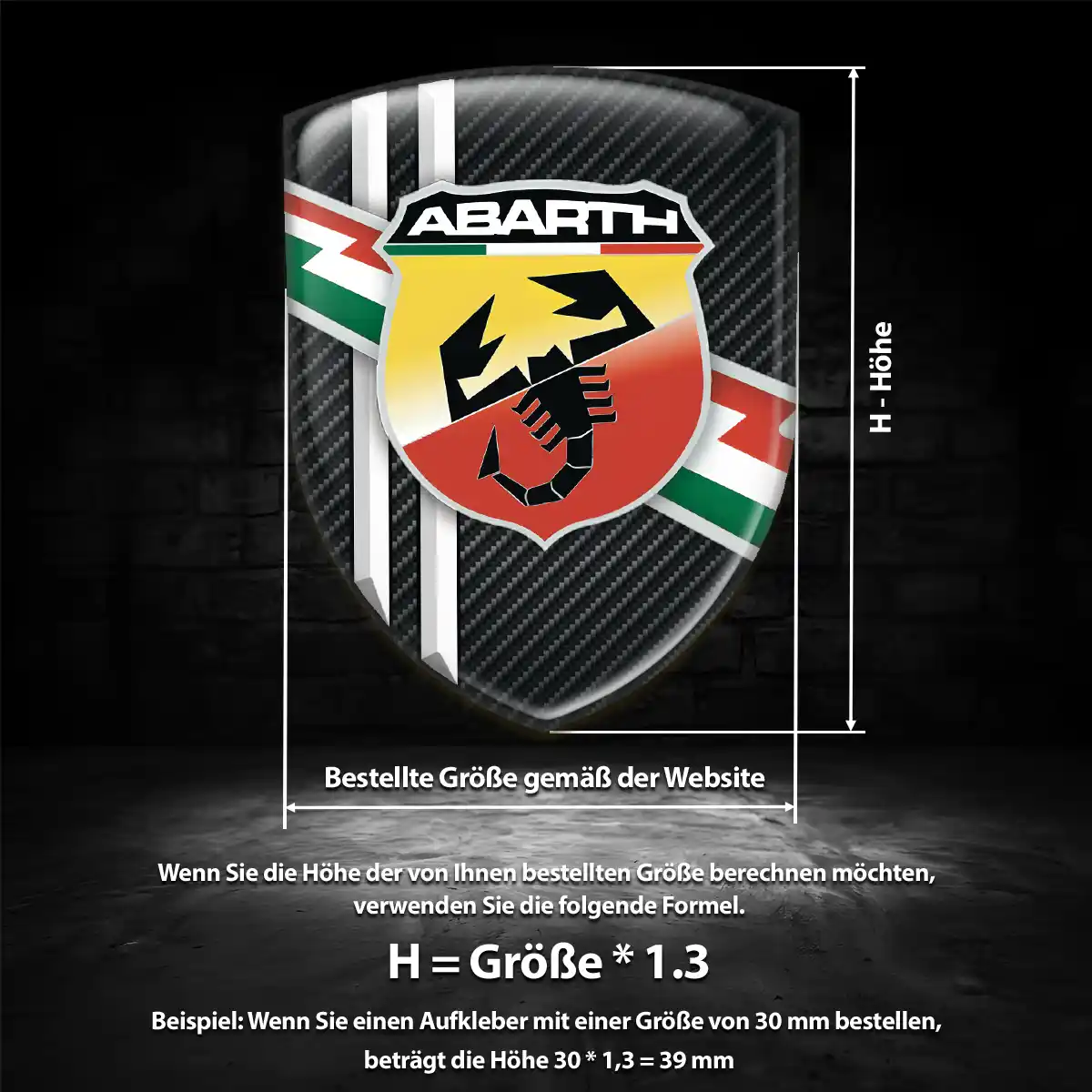 Abarth Aufkleber 3D Gel Silikon Hohe Qualität