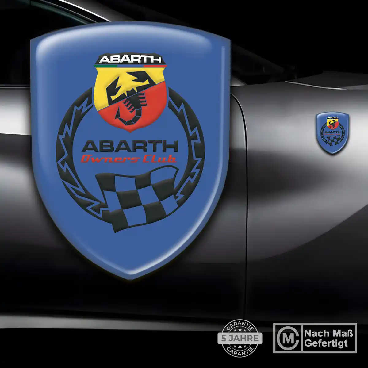 Abarth Aufkleber 3D Gel Silikon Interieurdesign