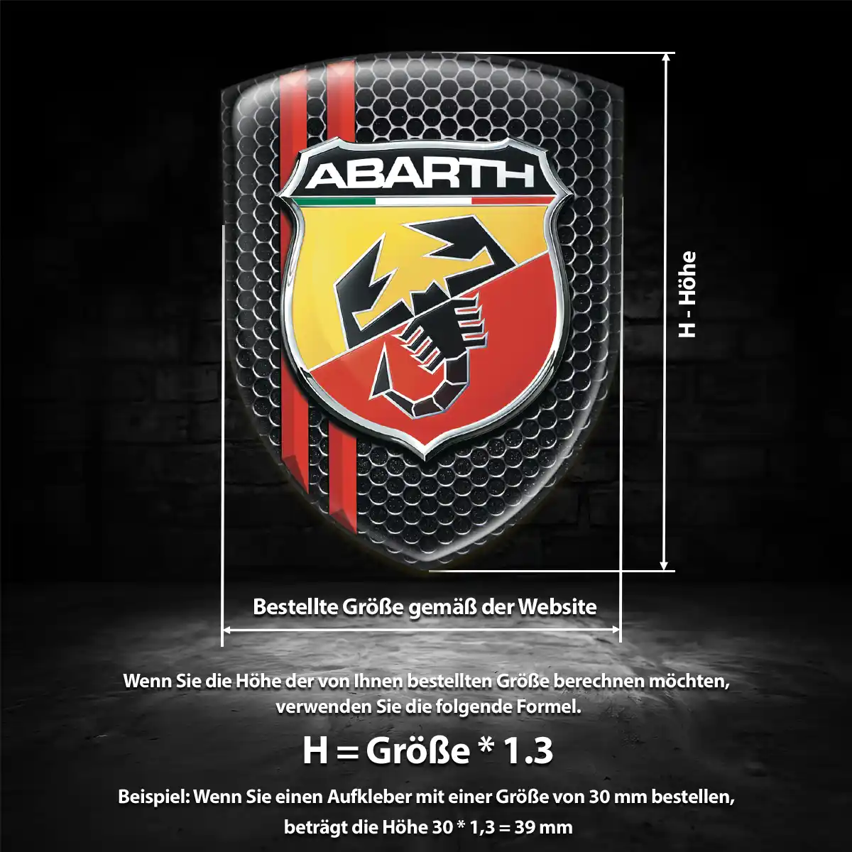 Abarth Aufkleber 3D Gel Silikon Limitierte Auflage