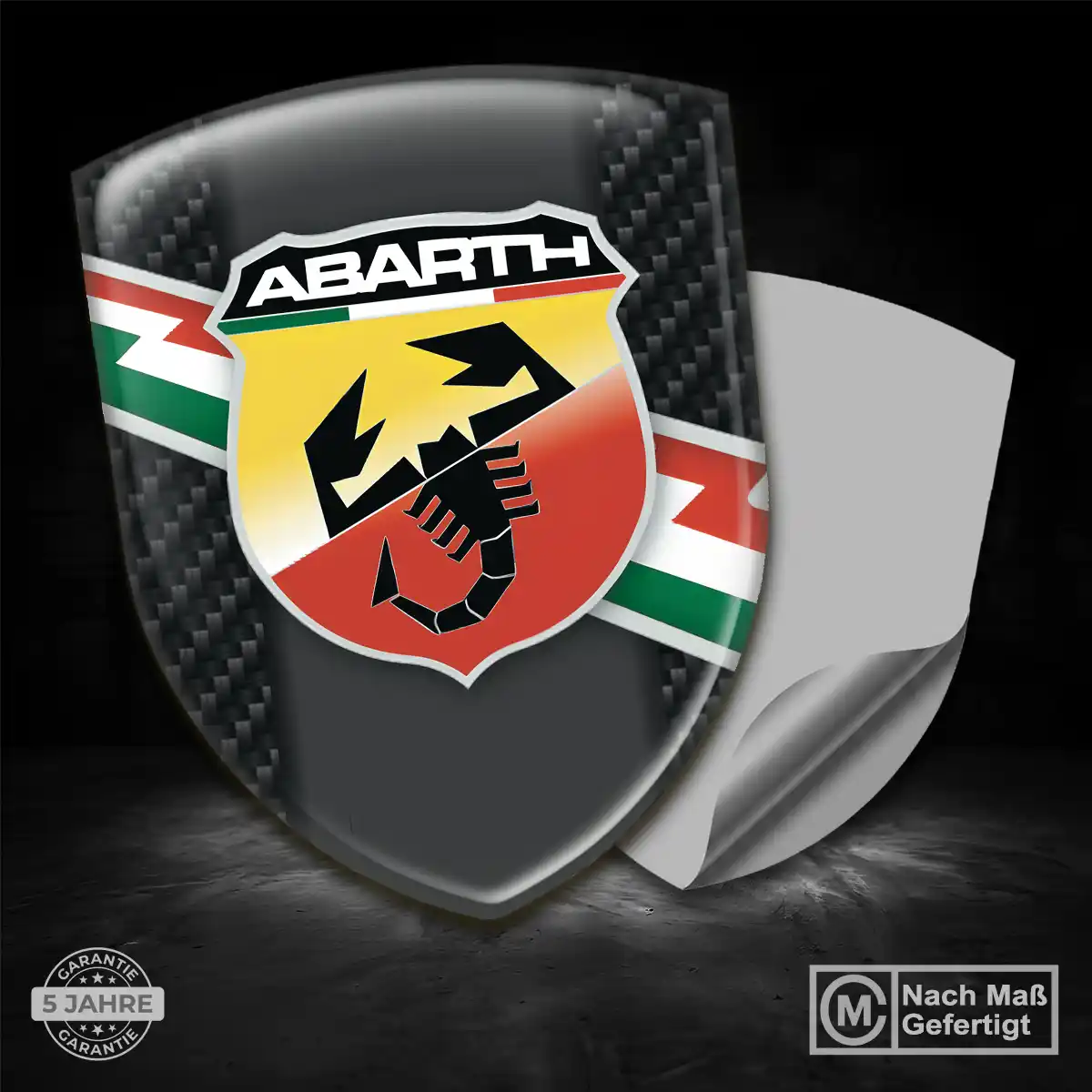 Abarth Aufkleber 3D Gel Silikon Markenedition