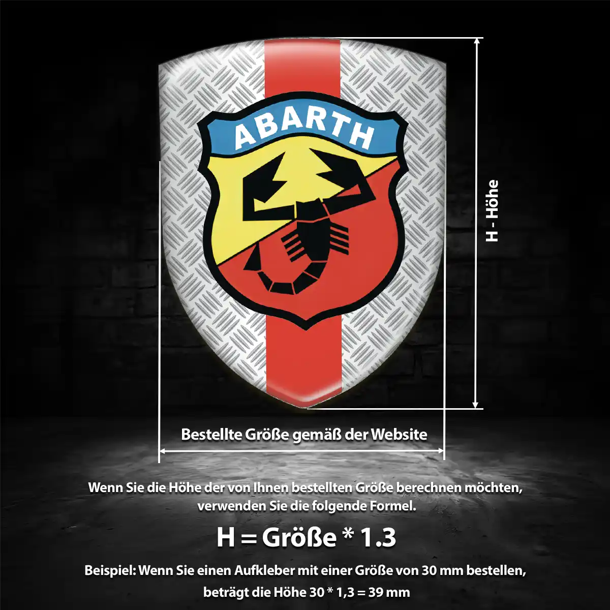Abarth Aufkleber 3D Gel Silikon Premiumqualität