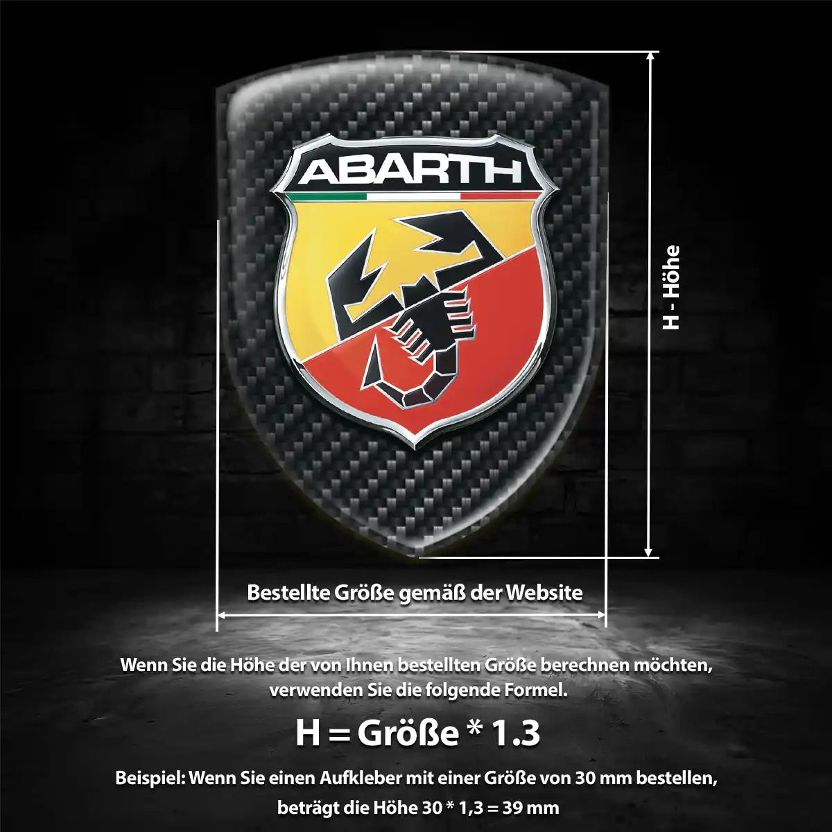 Abarth Aufkleber 3D Gel Silikon Spitzenqualität