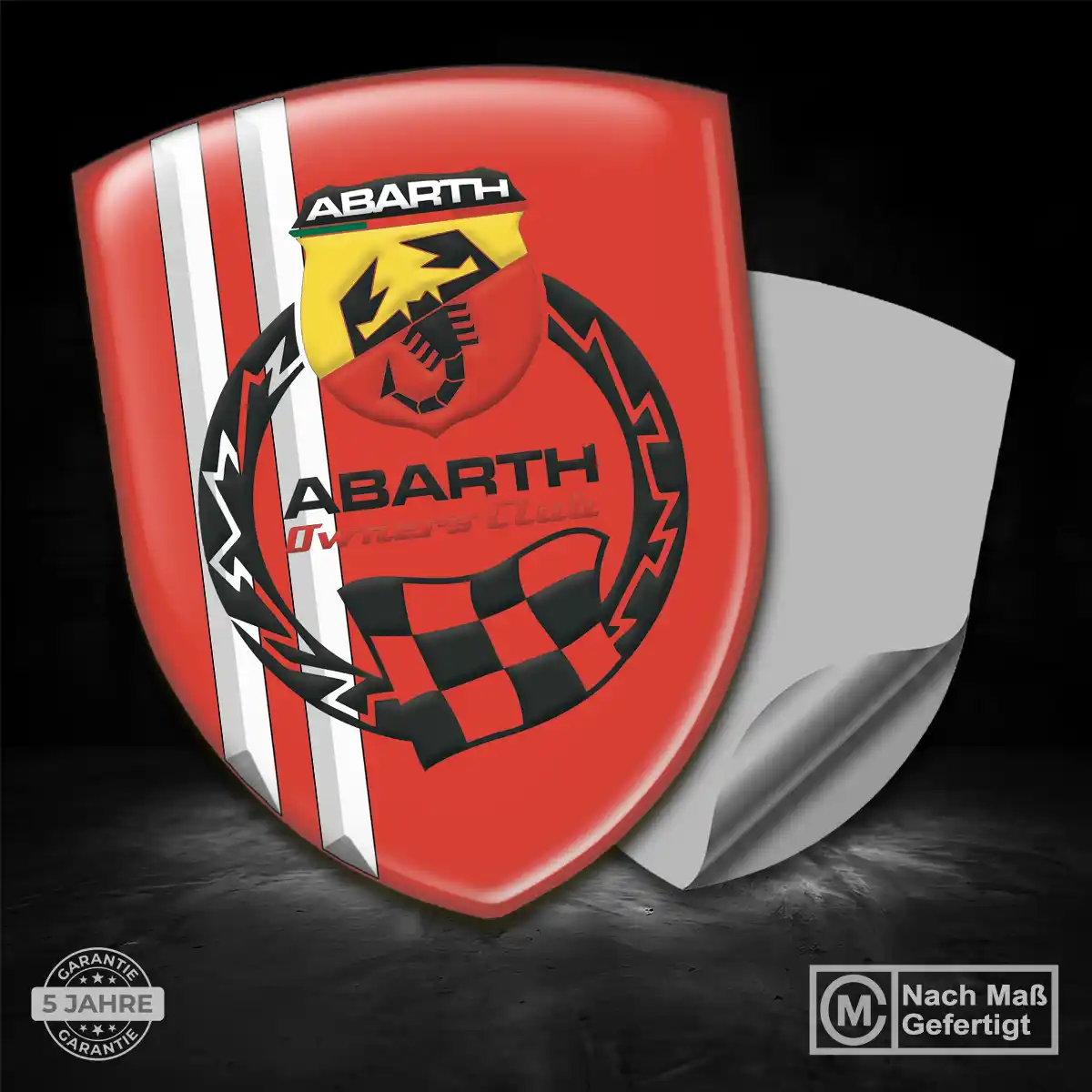Abarth Aufkleber 3D Gel Silikon Stilvolles Design