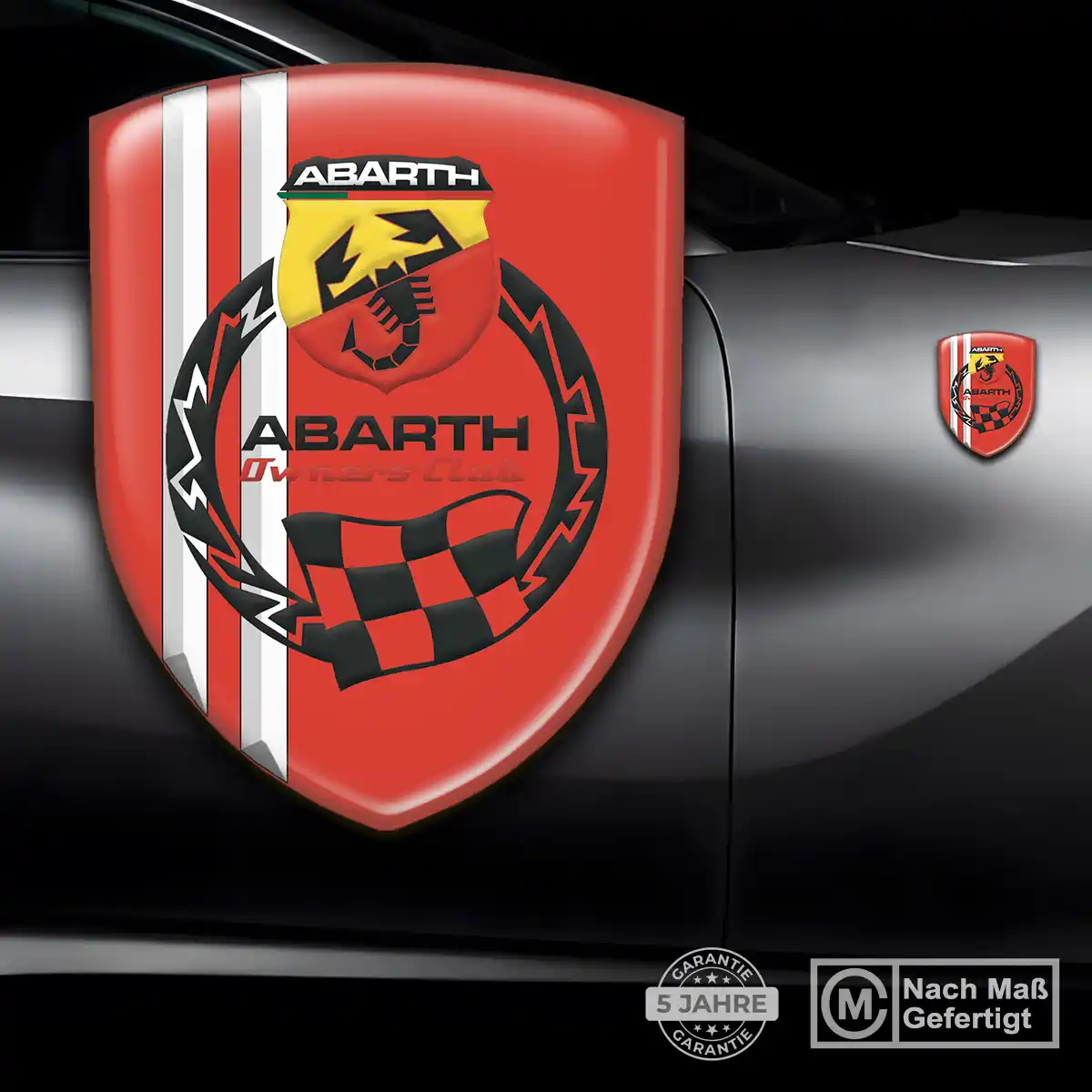 Abarth Aufkleber 3D Gel Silikon Stilvolles Design