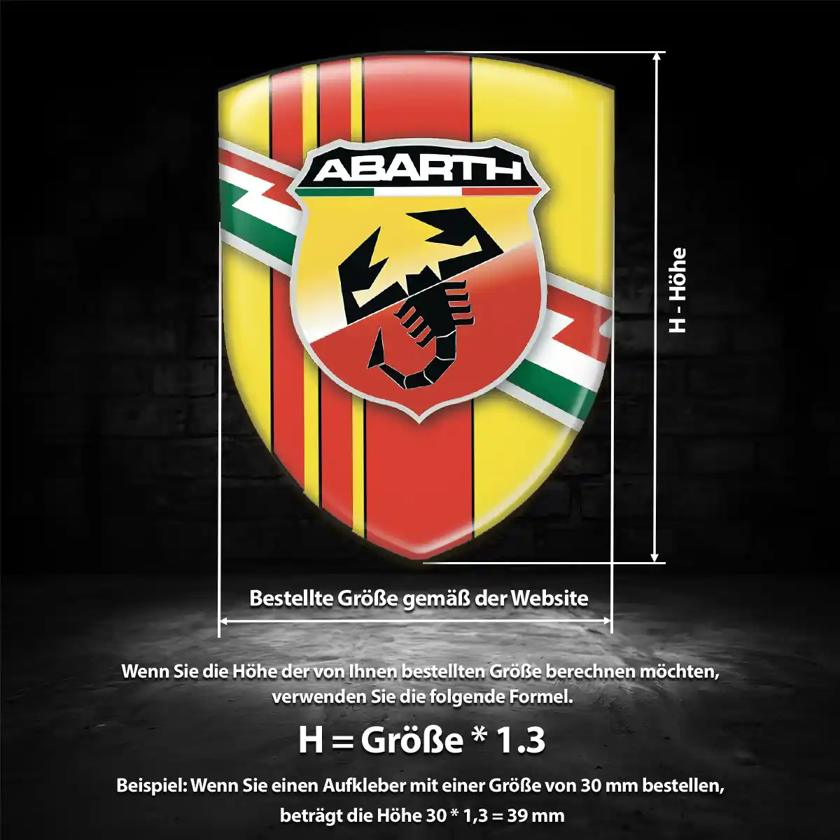 Abarth Aufkleber 3D Gel Silikon Tuningfahrzeug