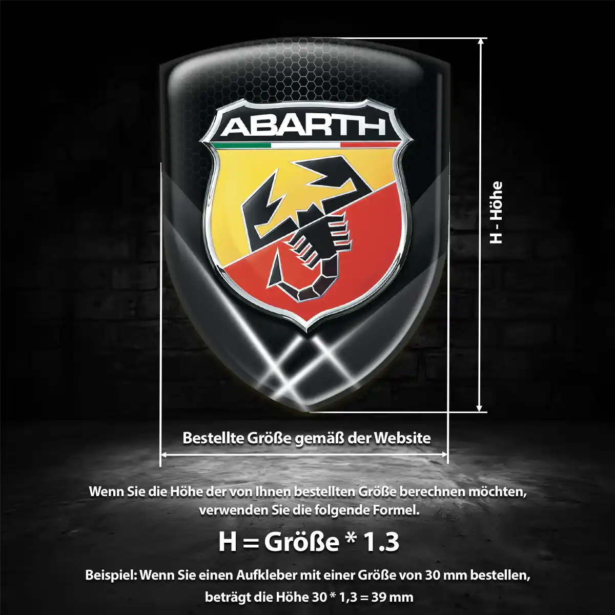 Abarth Aufkleber 3D Gel Wappen Anspruchsvolles Design