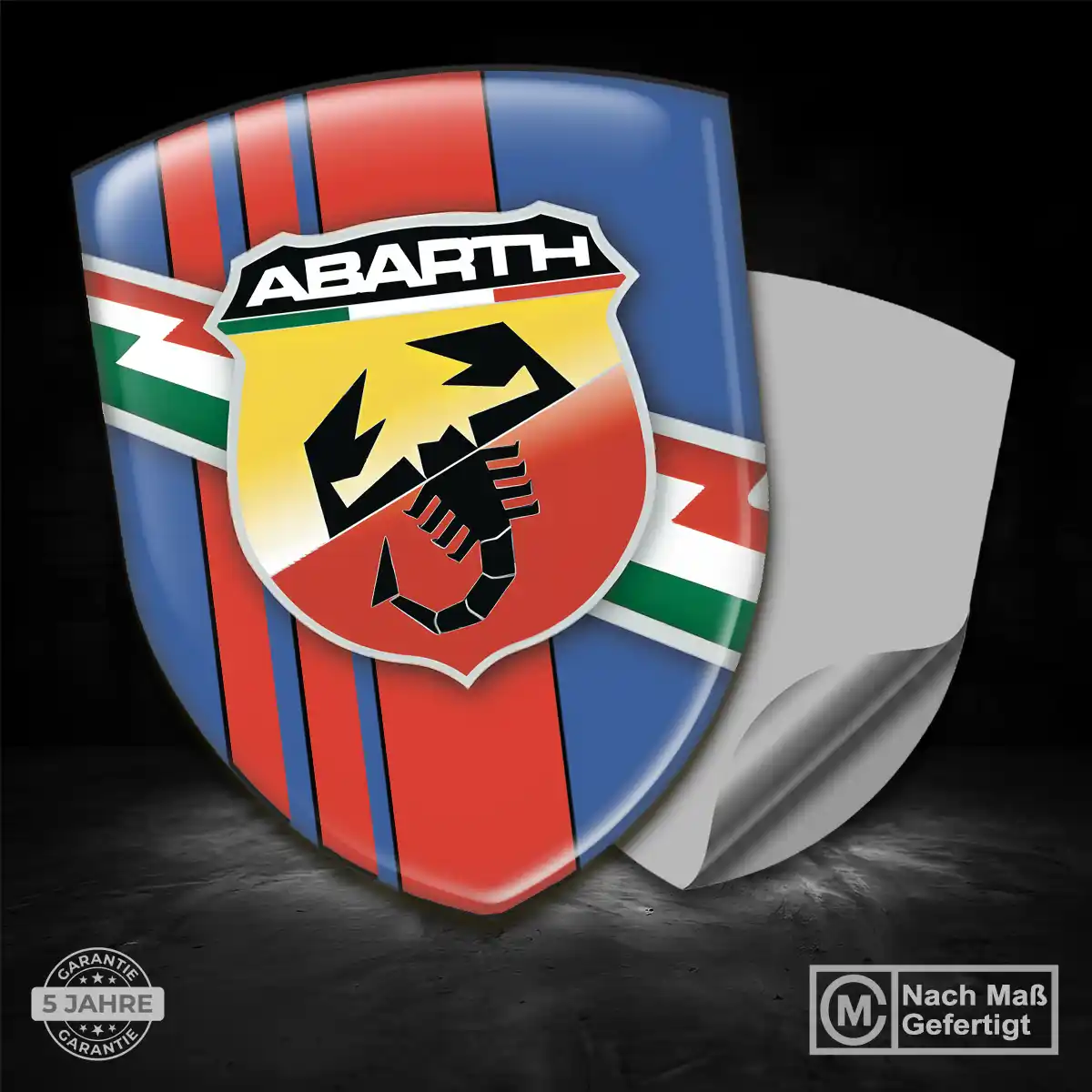 Abarth Aufkleber 3D Gel Wappen Auto Elegantes Design