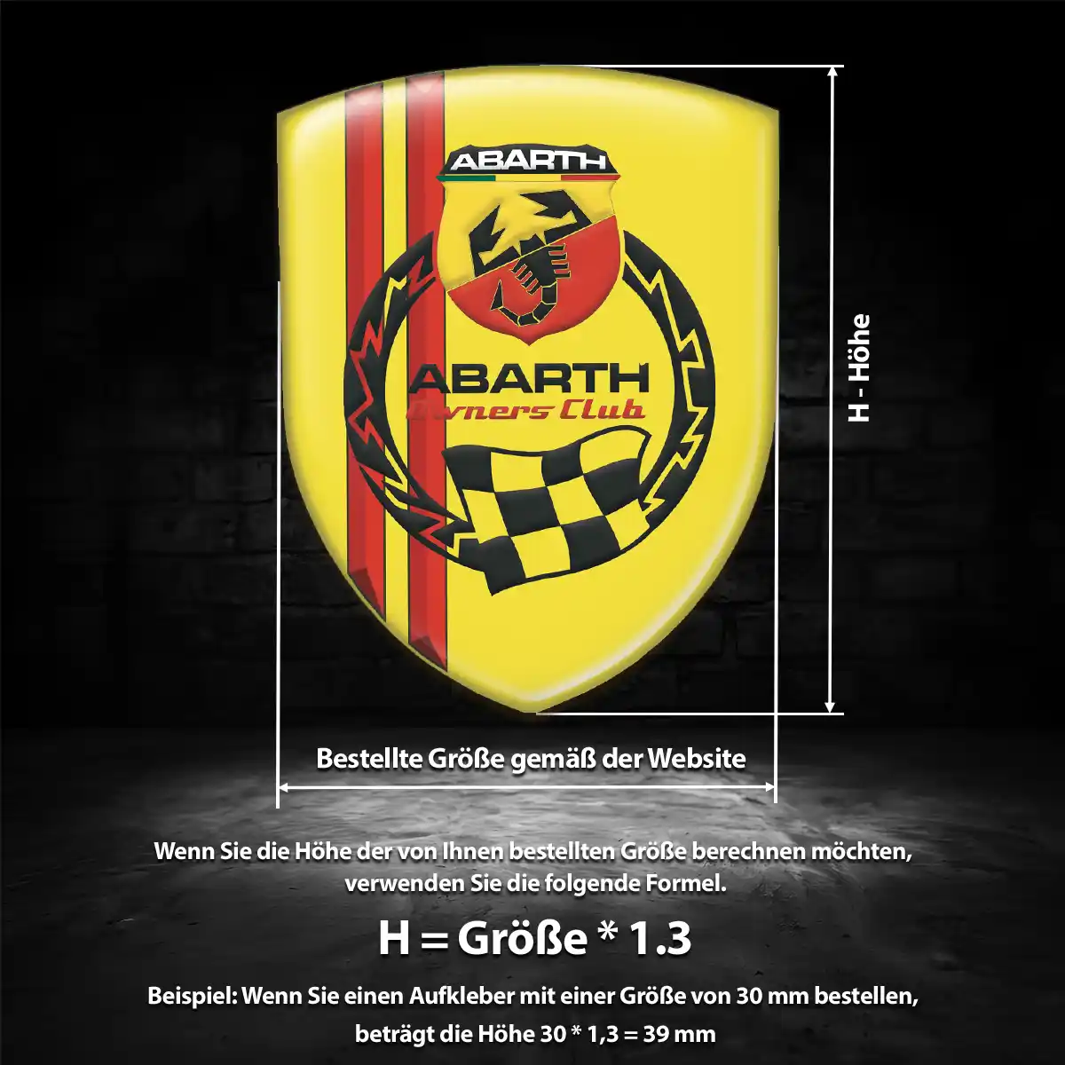 Abarth Aufkleber 3D Gel Wappen Auto Exterieurdesign