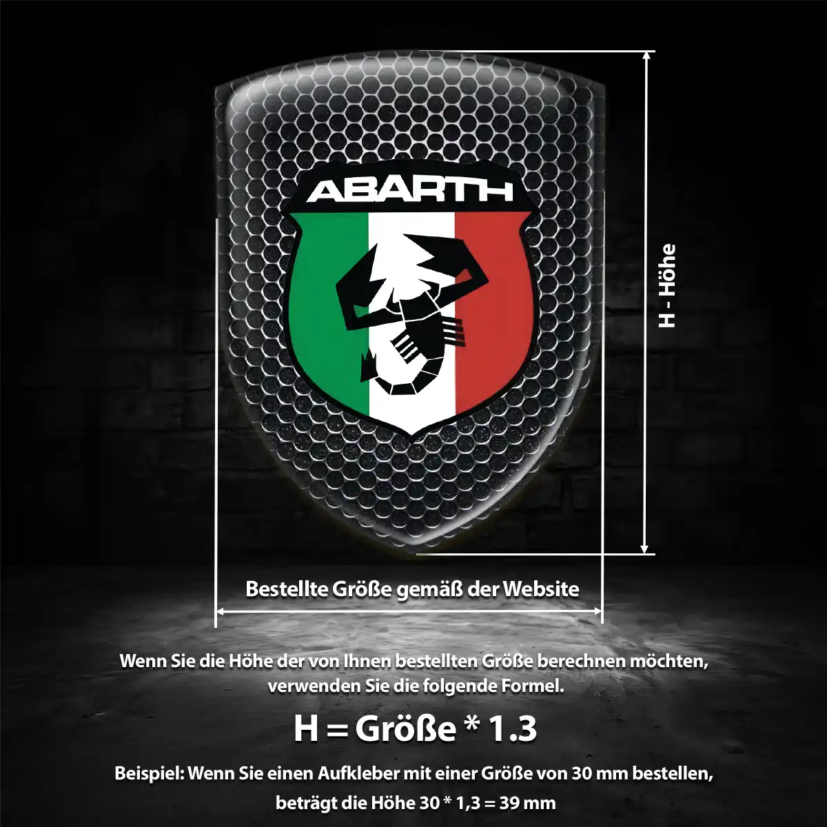 Abarth Aufkleber 3D Gel Wappen Auto Höchste Qualität