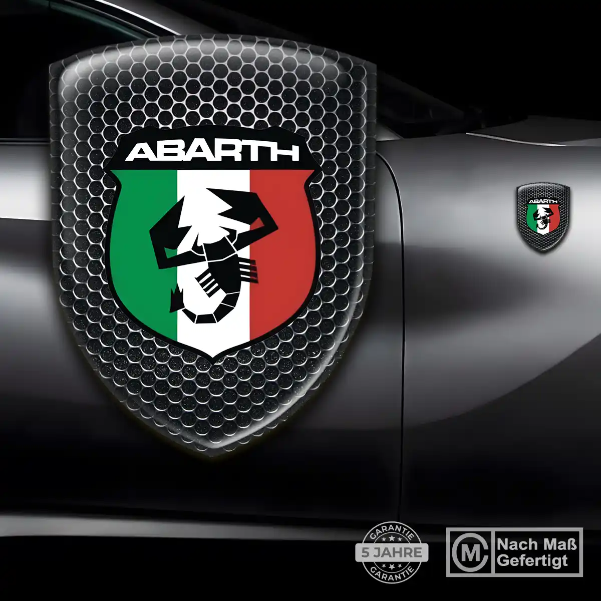 Abarth Aufkleber 3D Gel Wappen Auto Höchste Qualität