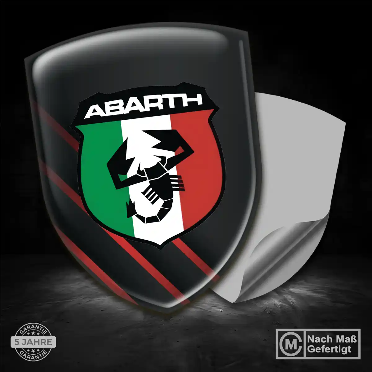 Abarth Aufkleber 3D Gel Wappen Auto Hochwertiges Harz