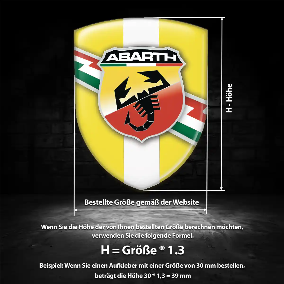 Abarth Aufkleber 3D Gel Wappen Auto Limitierte Auflage