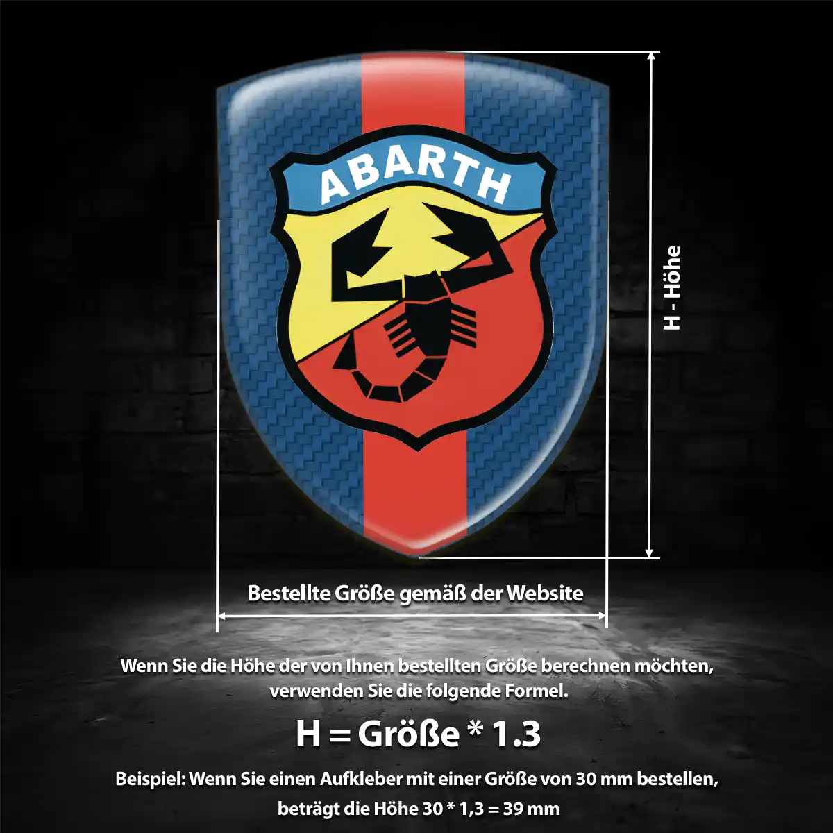 Abarth Aufkleber 3D Gel Wappen Auto Luxus-Edition