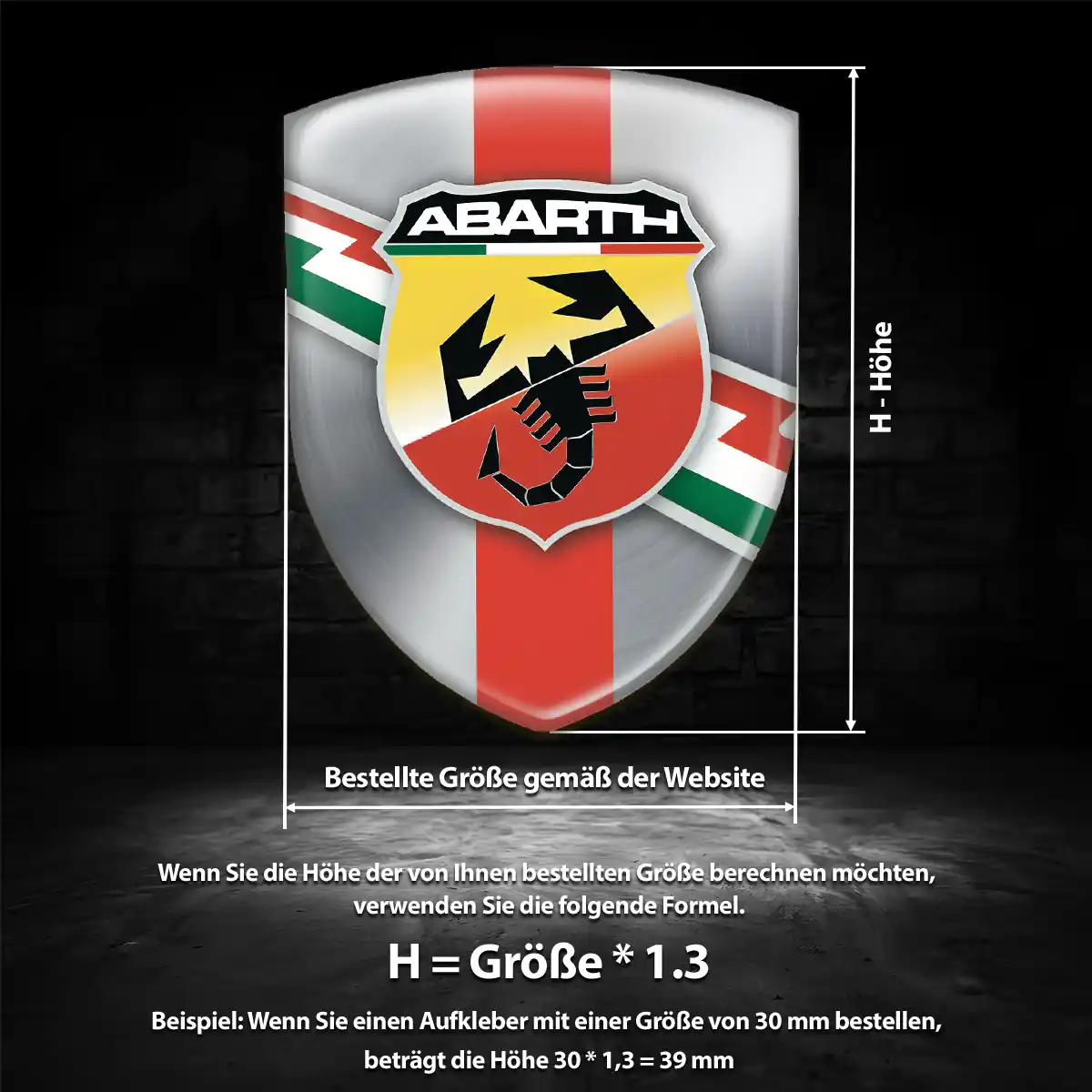 Abarth Aufkleber 3D Gel Wappen Auto Markenedition