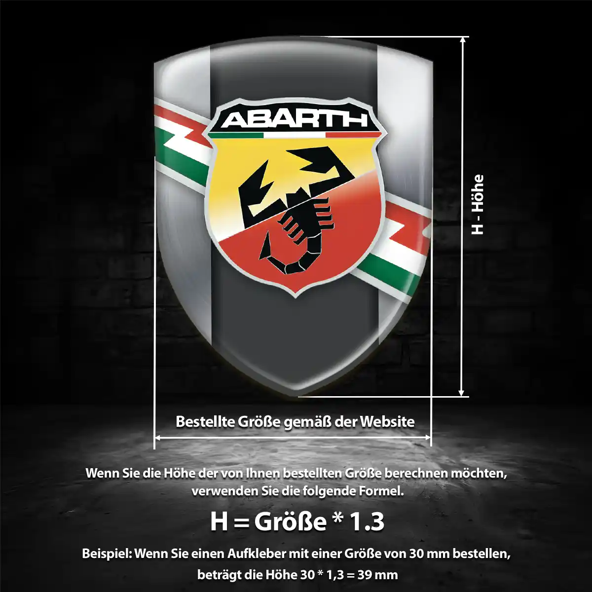 Abarth Aufkleber 3D Gel Wappen Auto Modernes Design