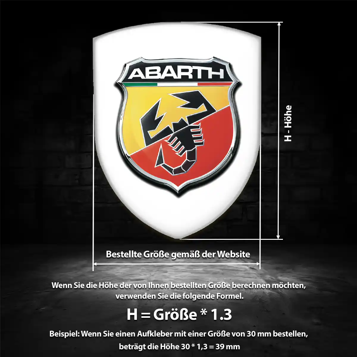 Abarth Aufkleber 3D Gel Wappen Auto Spitzenqualität