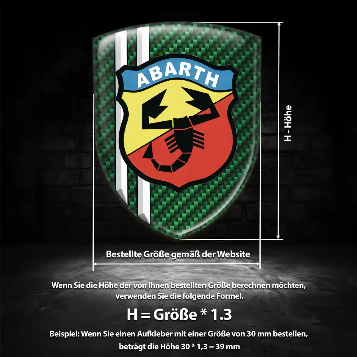 Abarth Aufkleber 3D Gel Wappen Auto Stilvolles Design