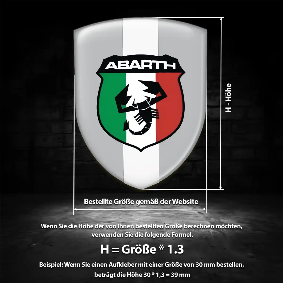 Abarth Aufkleber 3D Gel Wappen Exterieurdesign